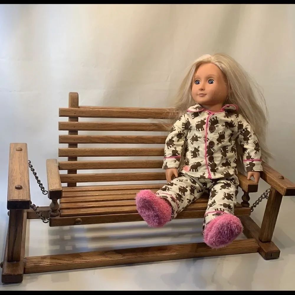 Doll House Furniture Large Wood Outdoor Swing Replica Vintage Handcrafted